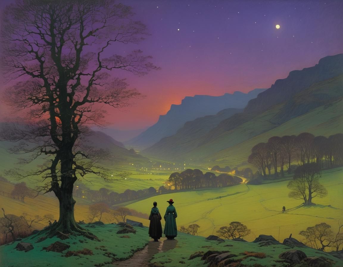 Dreamy Landscape in Romantic Whispers