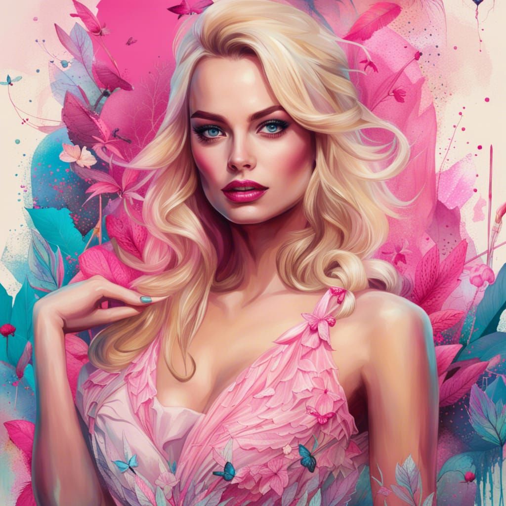 Margot Robbie as Barbie: A Whimsical Portrait