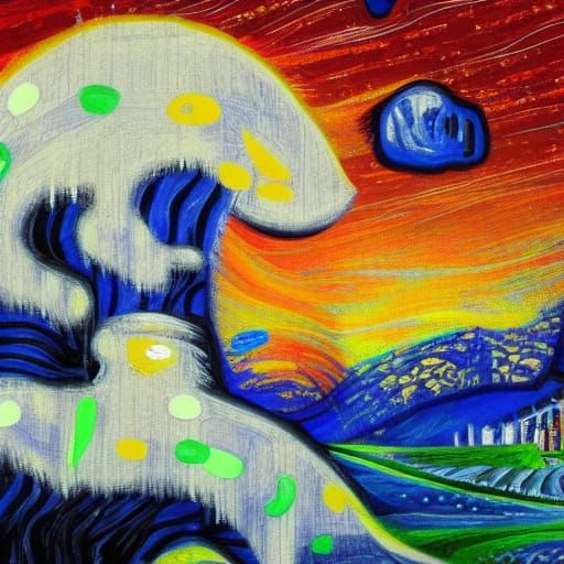 Abstract AI-Generated Swirls of Color