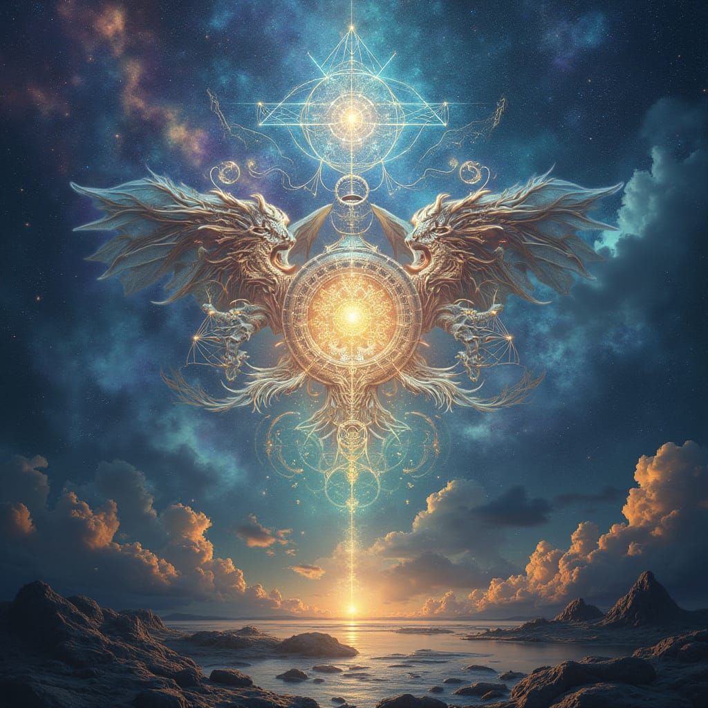 Ancient Dragon Council in Cosmic Harmony