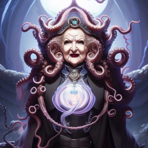 Octopus Priestess: Manga Portrait in Lovecraftian Style
