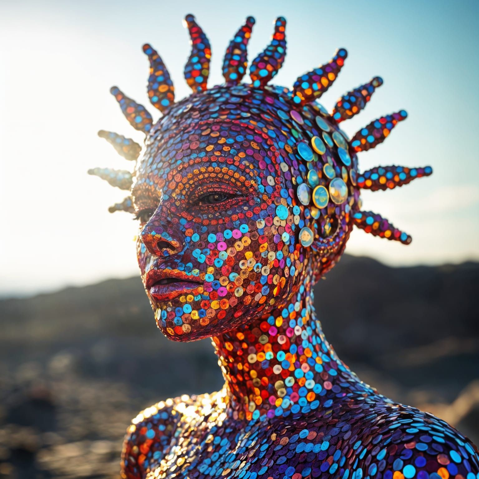 Spectacular Sequin Being Radiates Brilliant Light