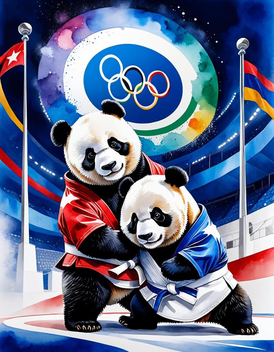 Panda Bears Compete in Judo at Paris Olympics