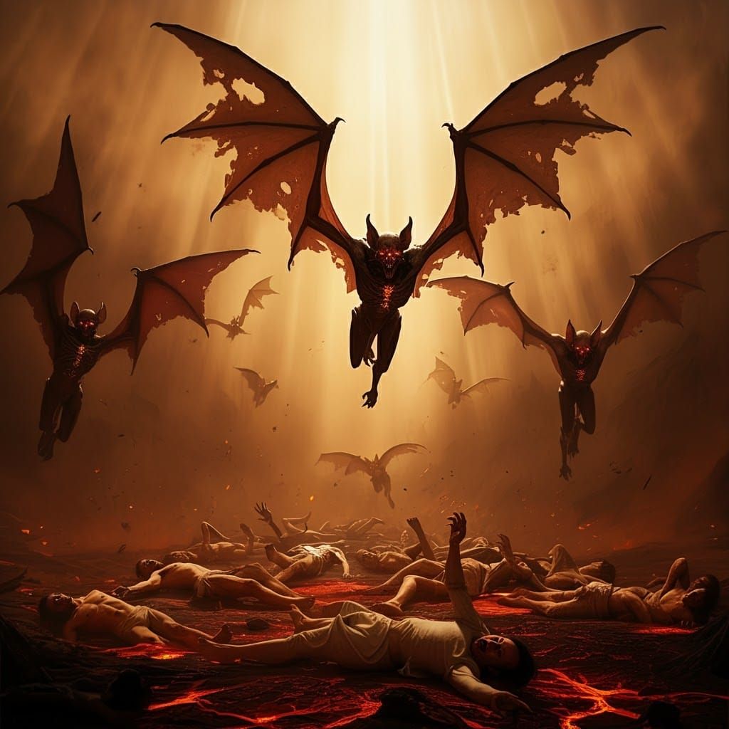 Demons Chase Humans in Desolate Hellscape