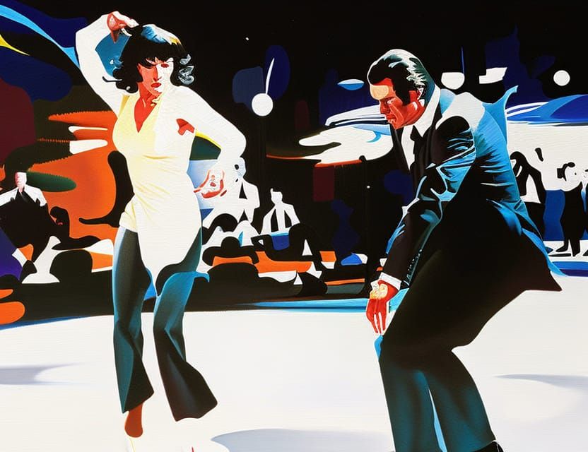 Uma Thurman and John Travolta Dance Scene Painting