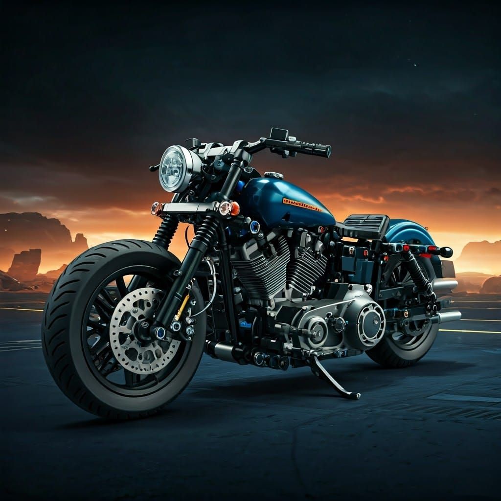 Lego Technic Harley Davidson in Sci-Fi Setting