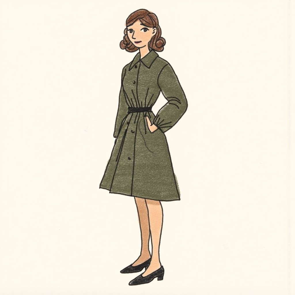 1962 Fall Fashion Illustration of Woman