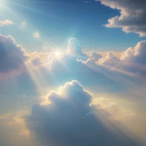 Divine Sunshine Beams Through Holy Clouds