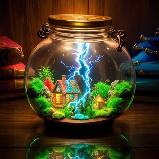 Enchanted Terrarium in Glass Jar: Magical Realism