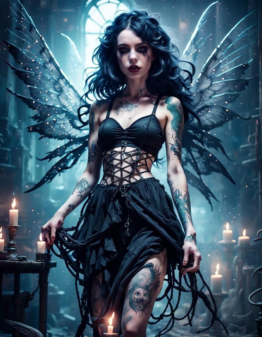 Ethereal Bohemian Goddess Enshrouded in Gossamer Shadows