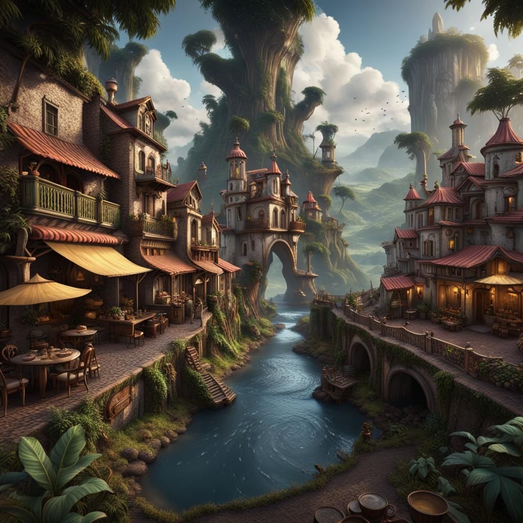 Colombia Coffee Region: Detailed Matte Painting