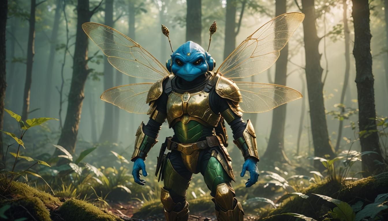 A Smurf Warrior of the Woods in Epic Cinematic Style