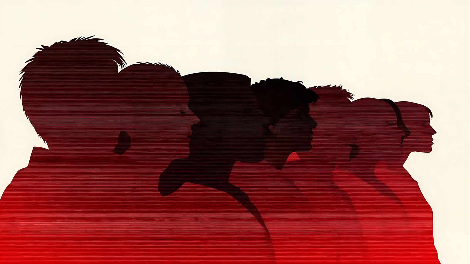 Disturbing Red and Black Glitched Silhouettes