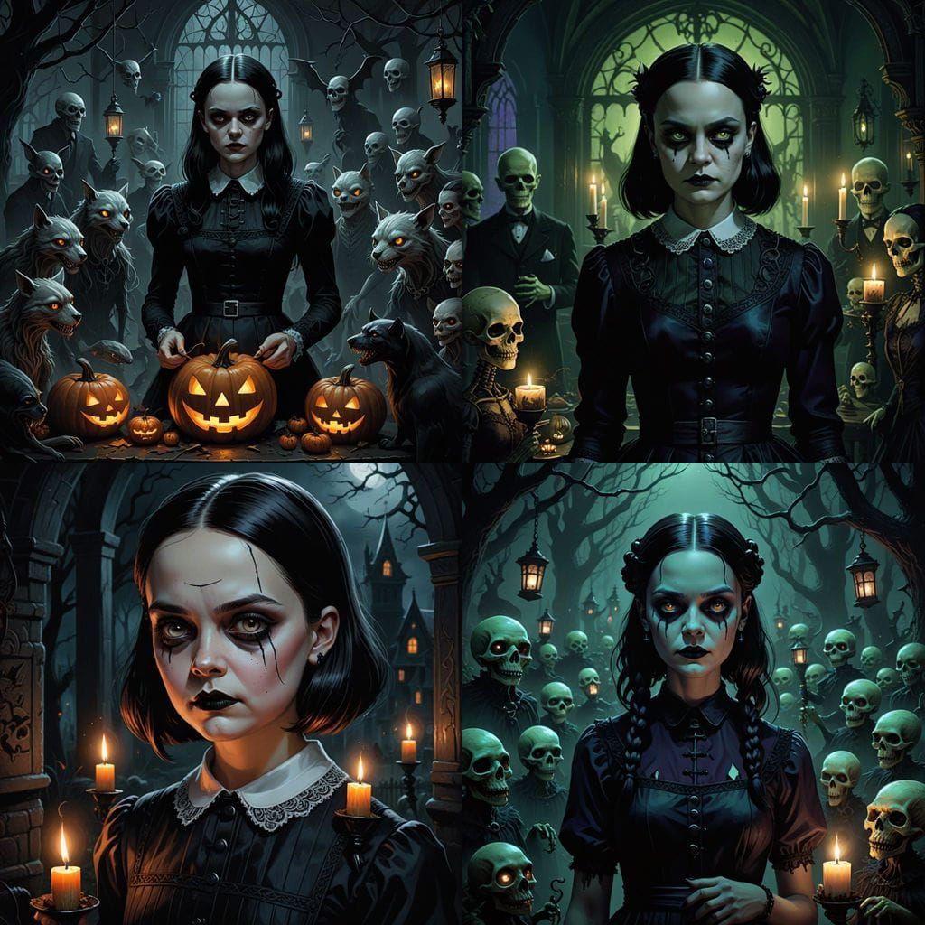 Wednesday Addams at Monster Halloween Party