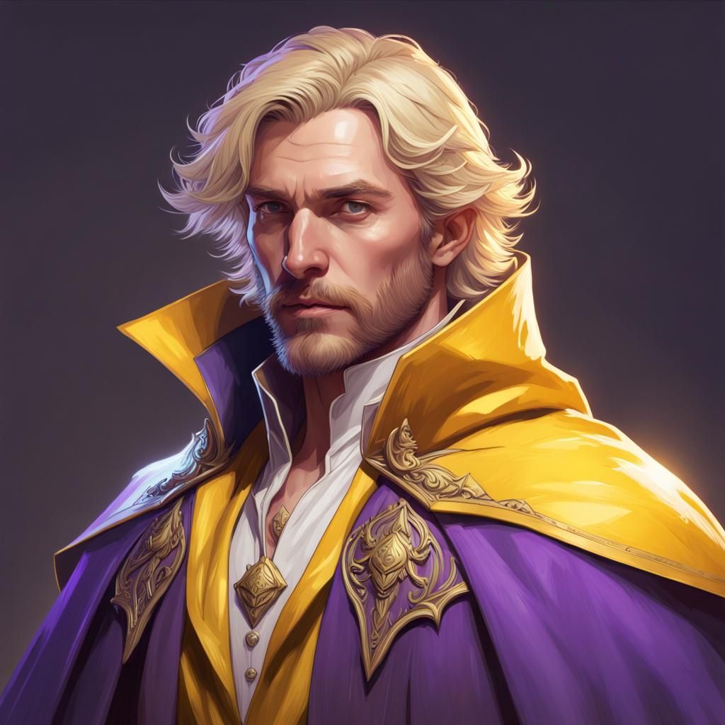 Man in Magic Cloak Portrait, Hyperdetailed Digital Art