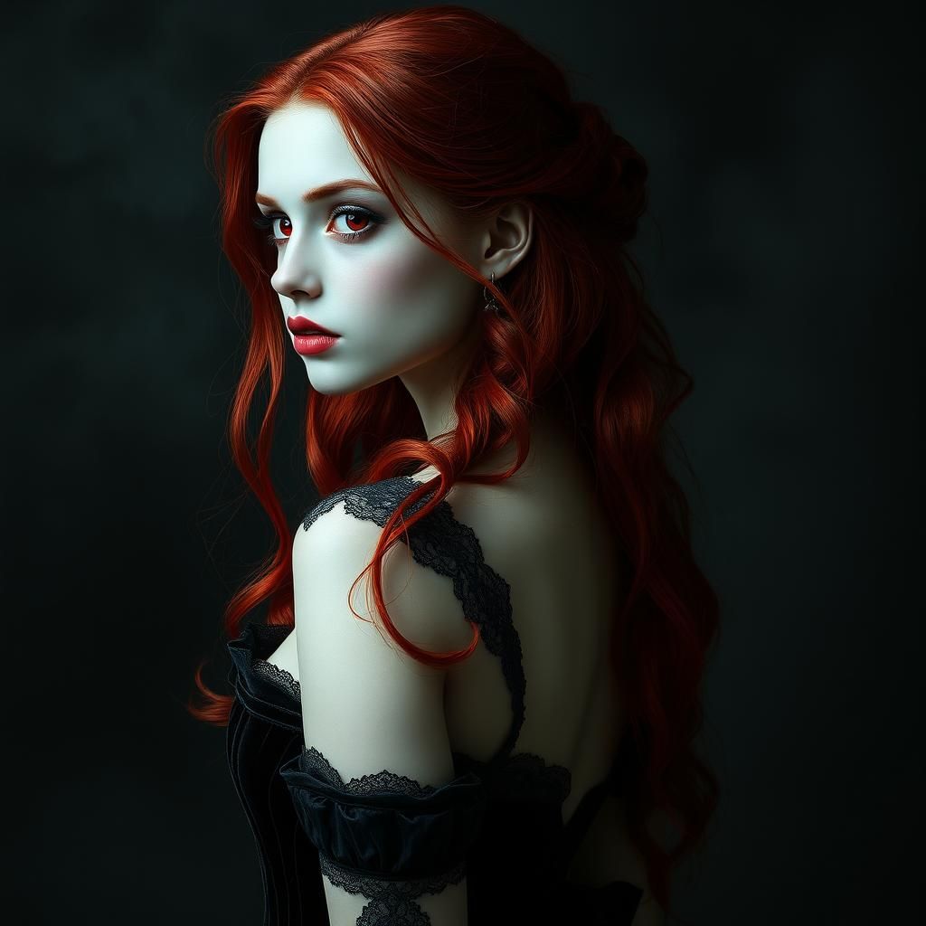 Gothic Vampire Woman in Victorian Style