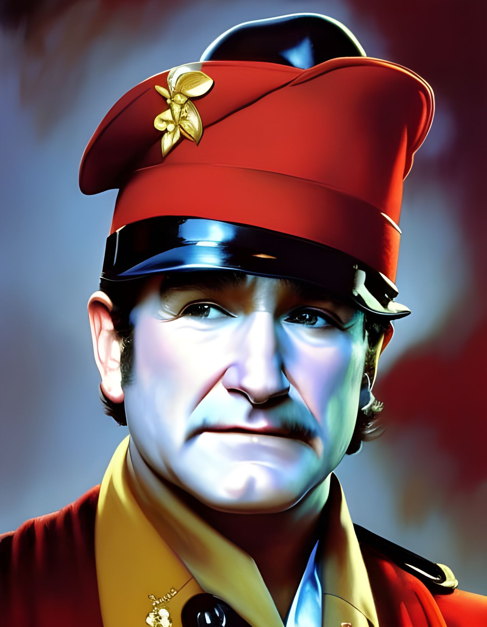 Robin Williams as Mime in Expressionist Oil Painting