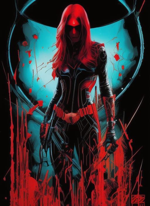 Black Widow in Dark Splash Art