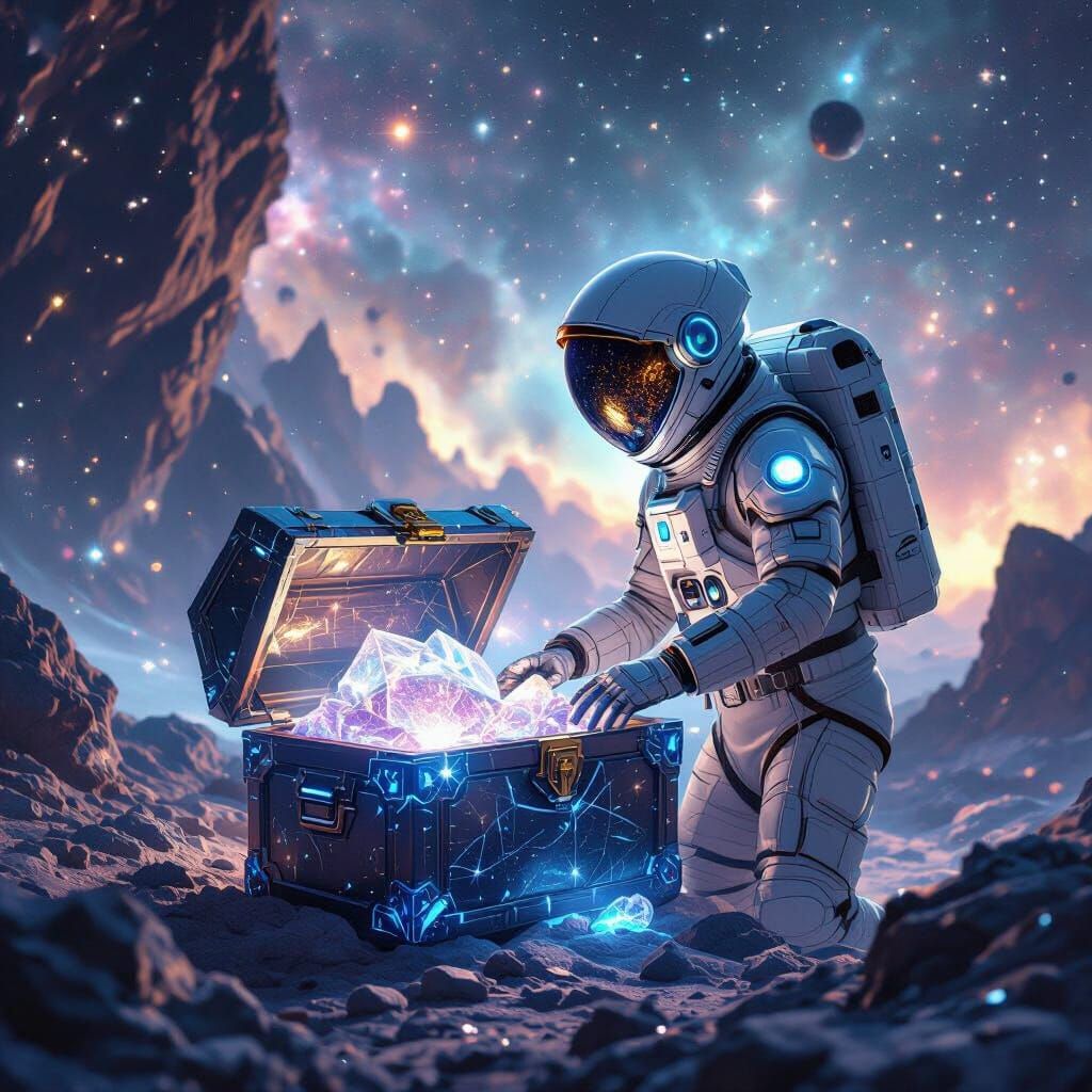 Astronaut Finds Crystalline Treasure in Deep Space