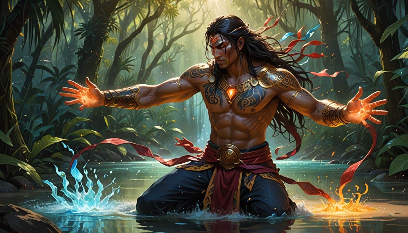 Sensual Warrior Mage Embracing Primal Magic