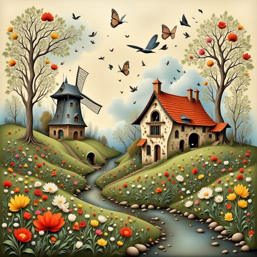 Whimsical Dutch Clog House on Blooming Hill