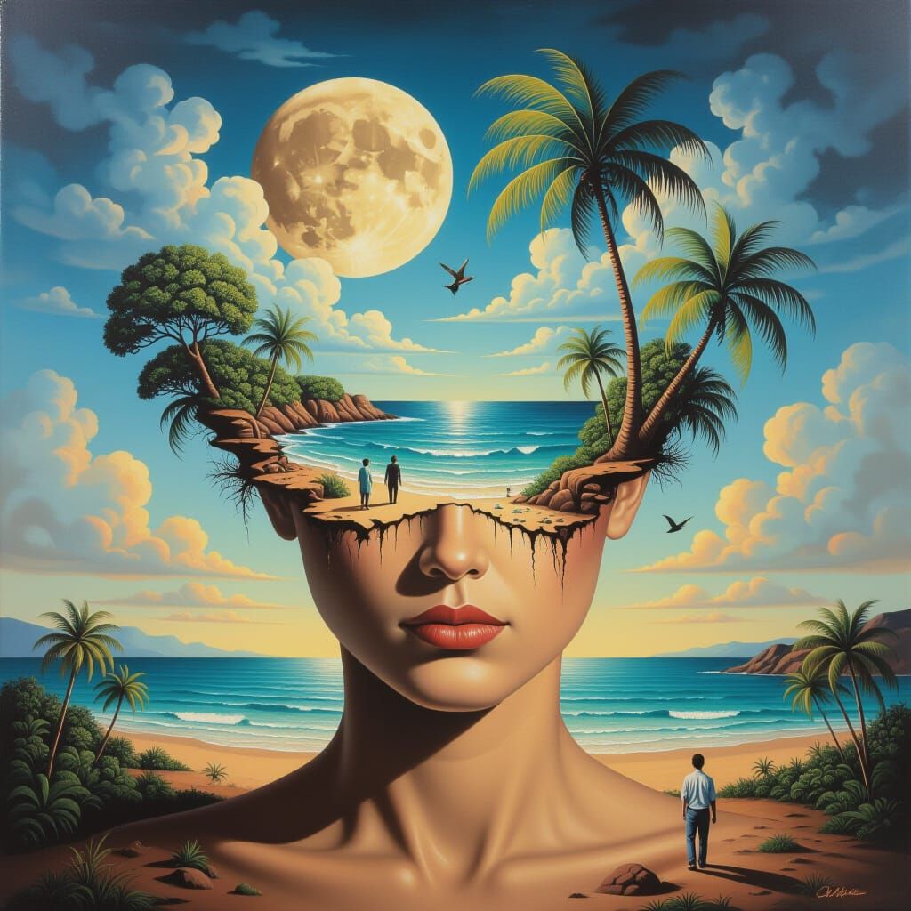 Surreal Painting of Abstract Dreamscape