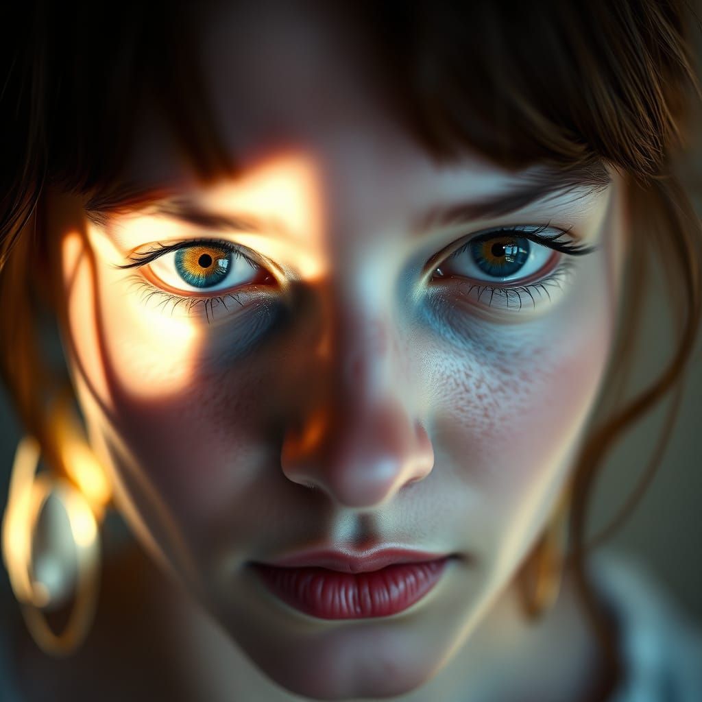 Intimate Portrait of a Young Woman in Contemplative Mood