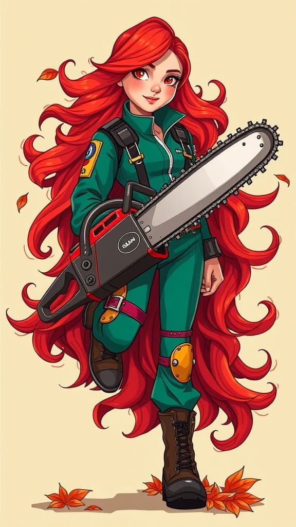 Vibrant Redhead Character in Whimsical Pictoplasma Style