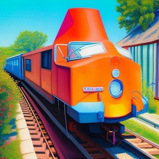 Locomotive Piano in a Dress: Hyperrealistic Concept Art