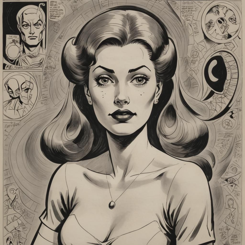 Woman in Classic Comic Book Style