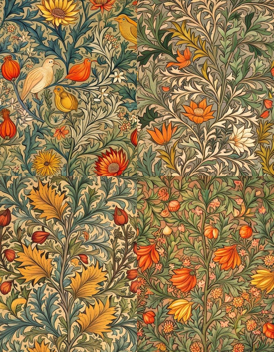 Floral Design in Arts and Crafts Style