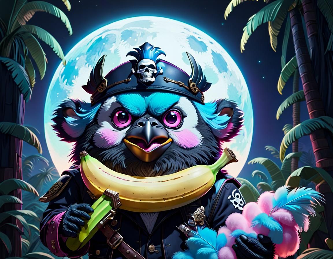 Cute Pirate Penguin in a Surreal Setting