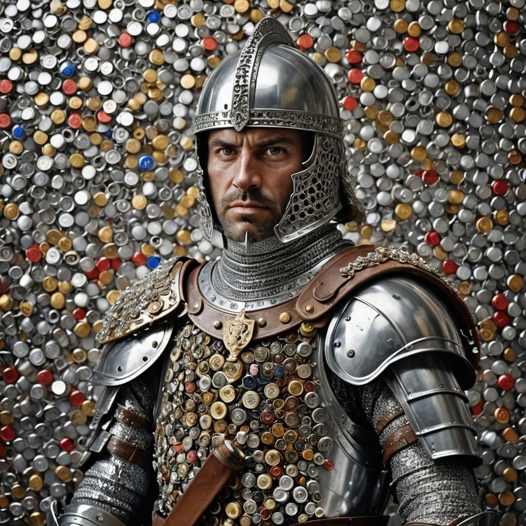 Knight in Pull Tab Armor, Professional Portrait