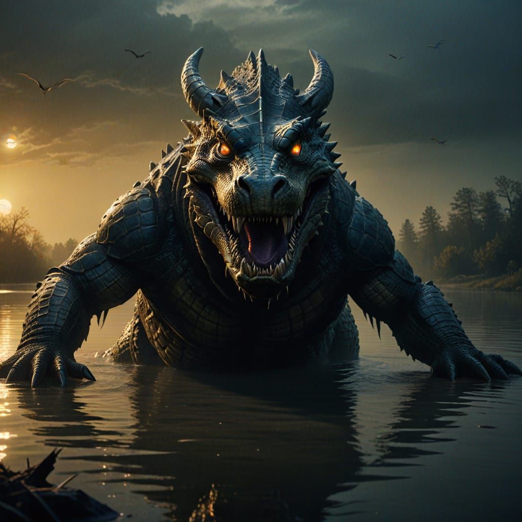 Monstrous Horned Beast Emerges from Nebraska Lake