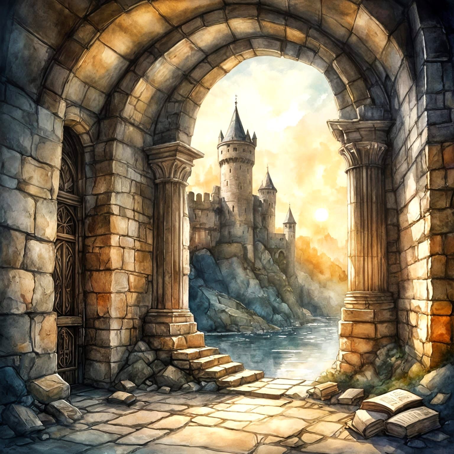 Hyperdetailed Castle Tower Interior Concept Art