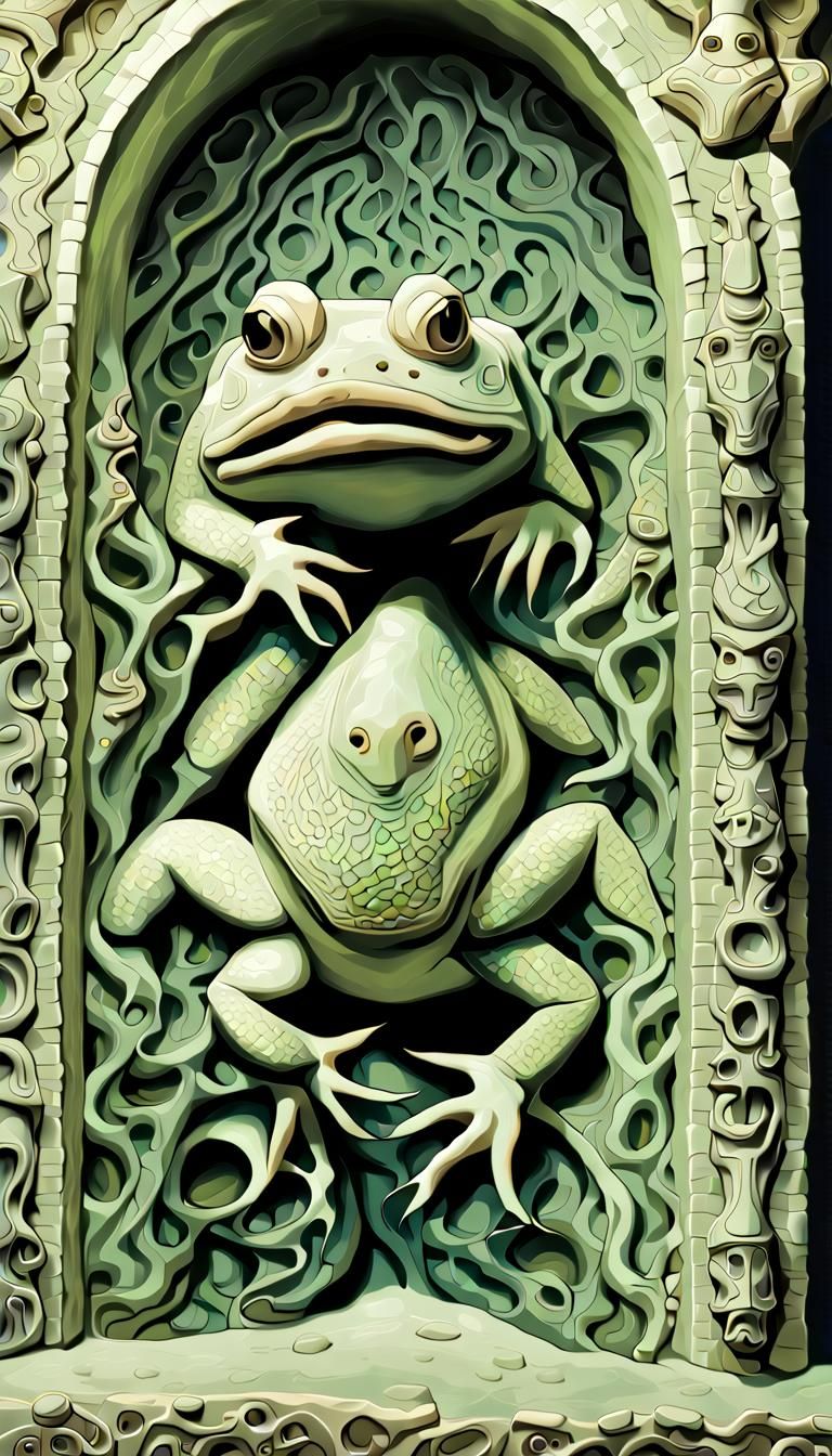 Underwater Temple Carvings: Hybrids vs Octopoid Aliens