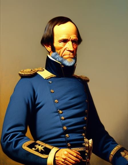 William Tecumseh Sherman Portrait in Oil Paint