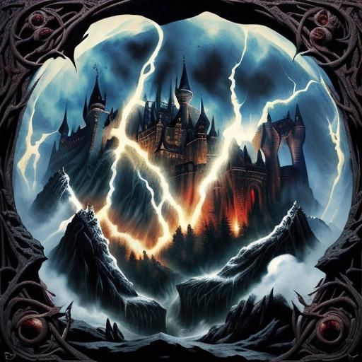 Dracula's Castle: An Occult Horror Illustration