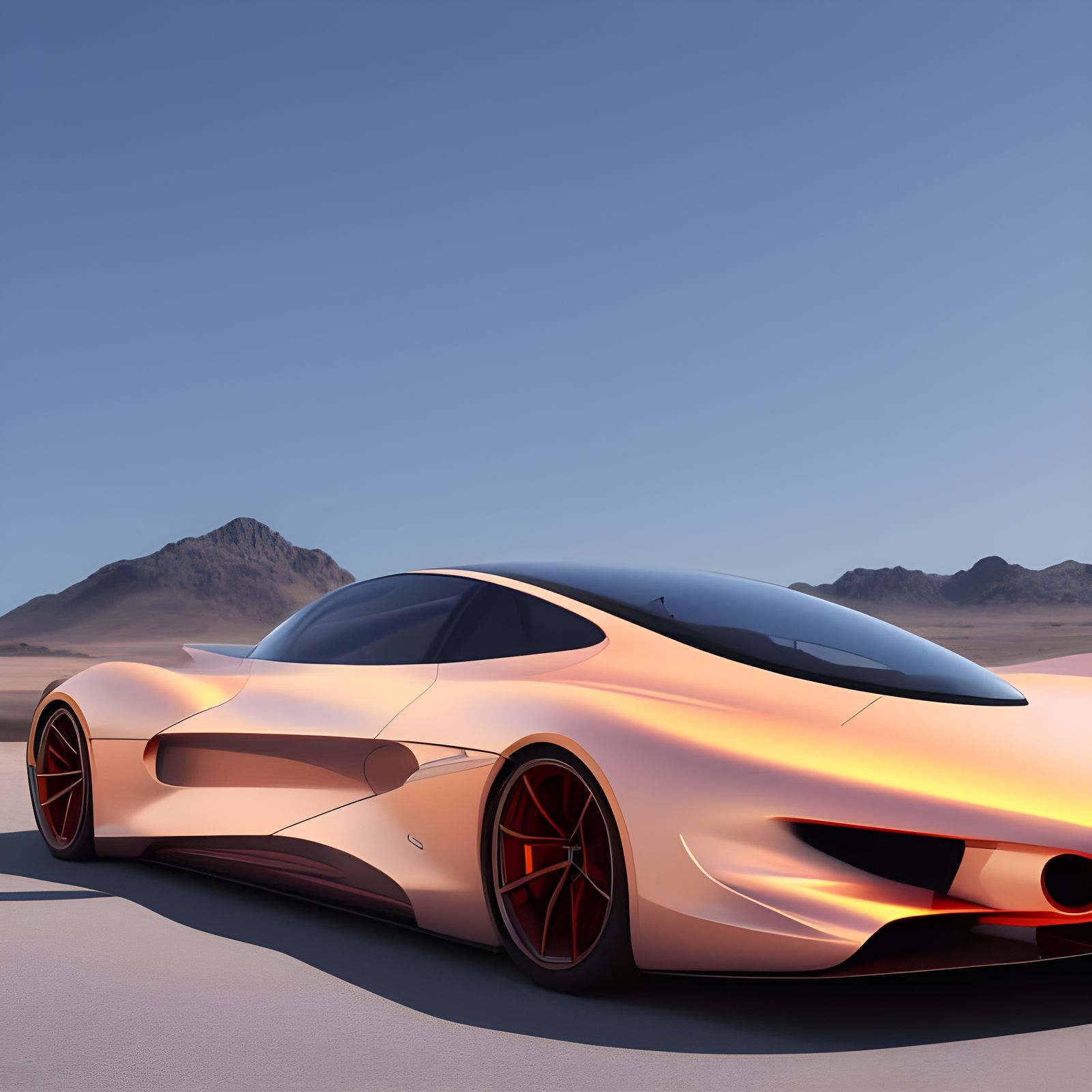 Absurdly Futuristic 3-Seat Car in Hyperreal Detail