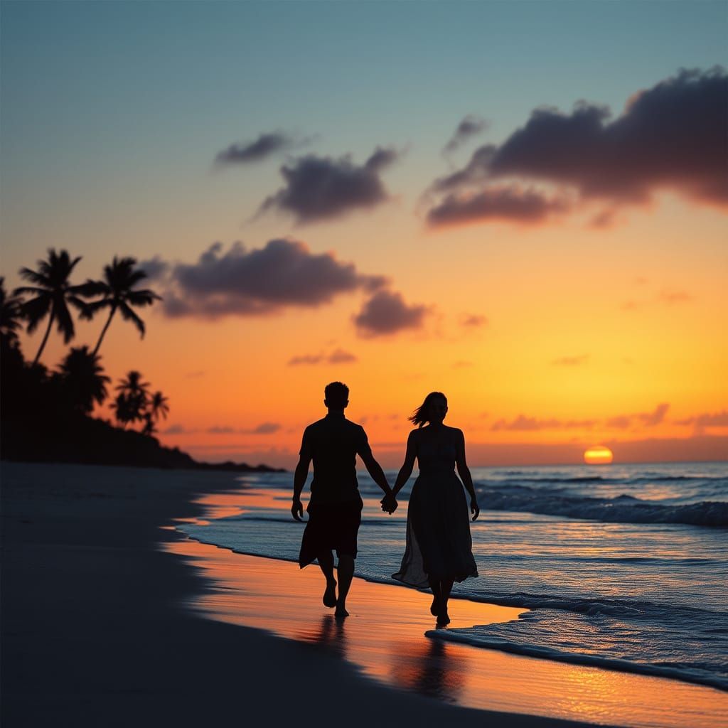 Ethereal Beachscape Under Super Full Moon