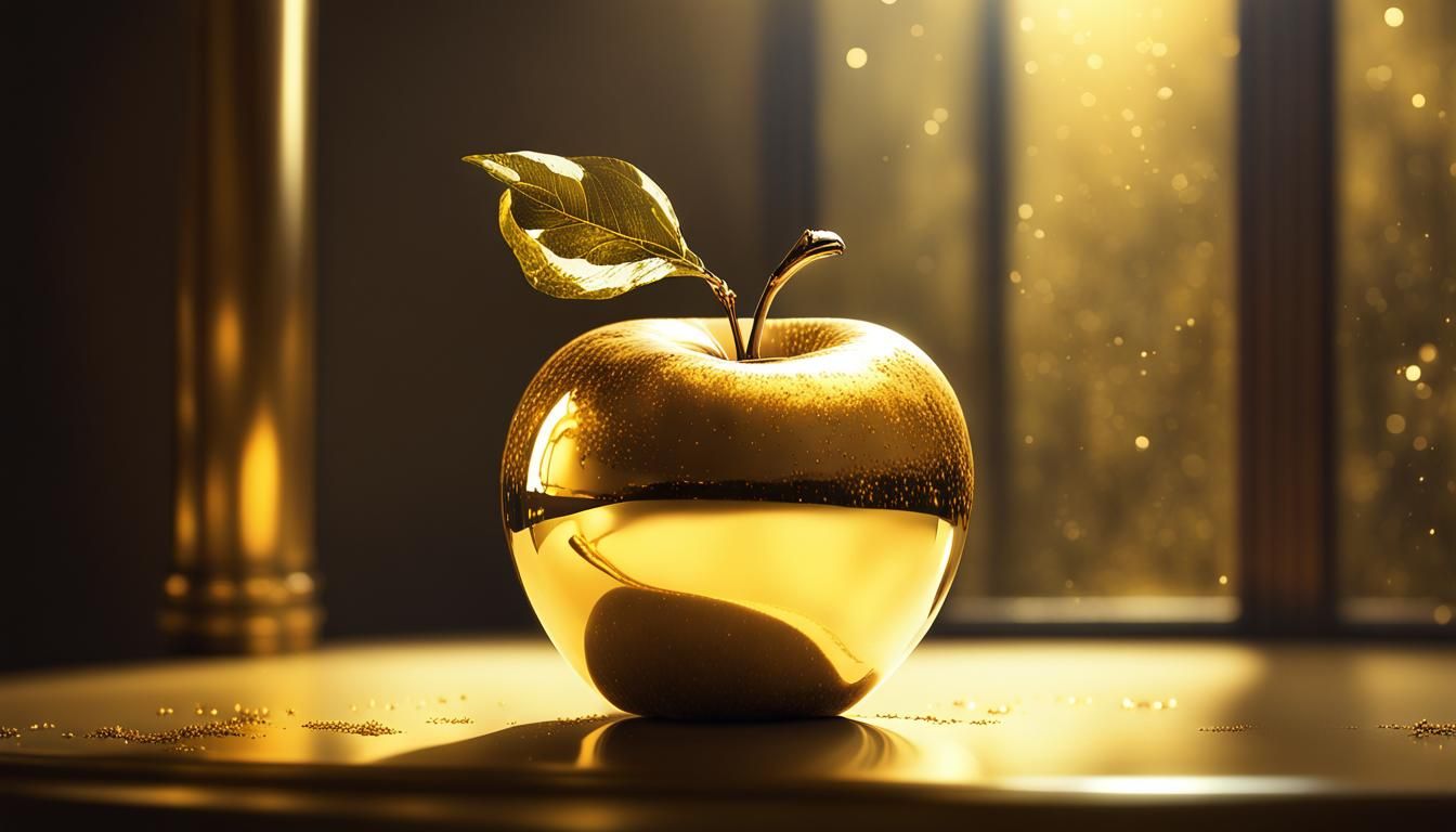 Golden Apple in Glass: A Mythical Reflection