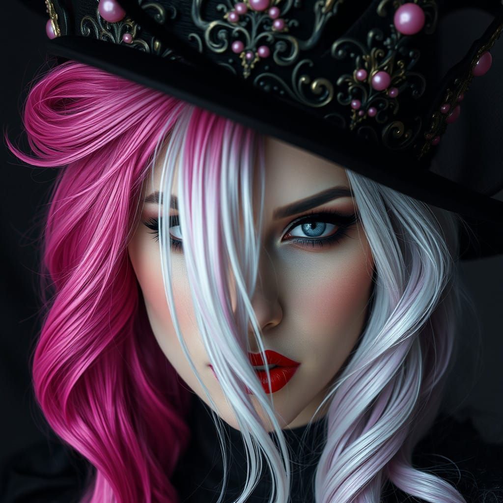 Regal Witch in Cyberpunk Aesthetic