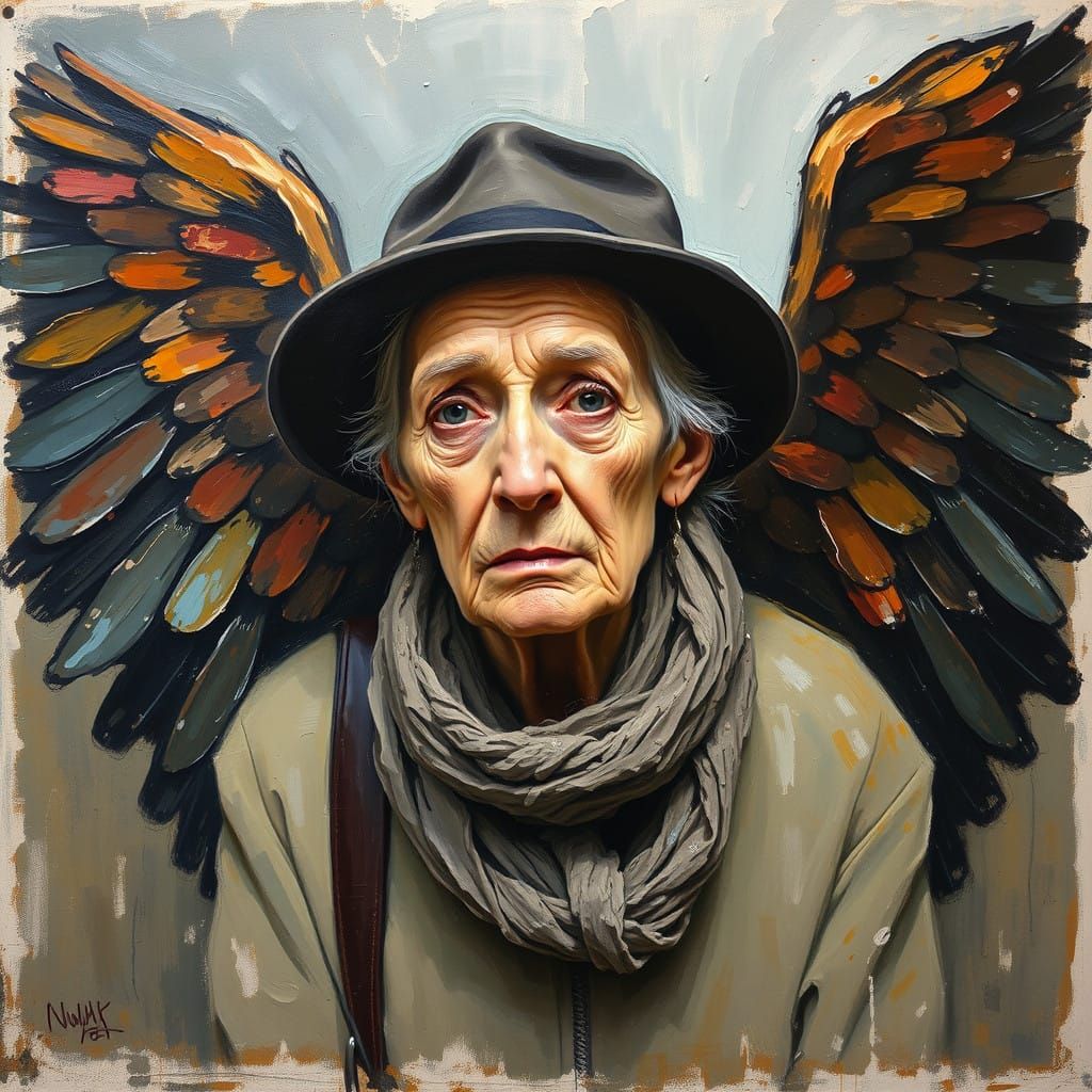 Ethereal Vagabond with Wings of Wisdom