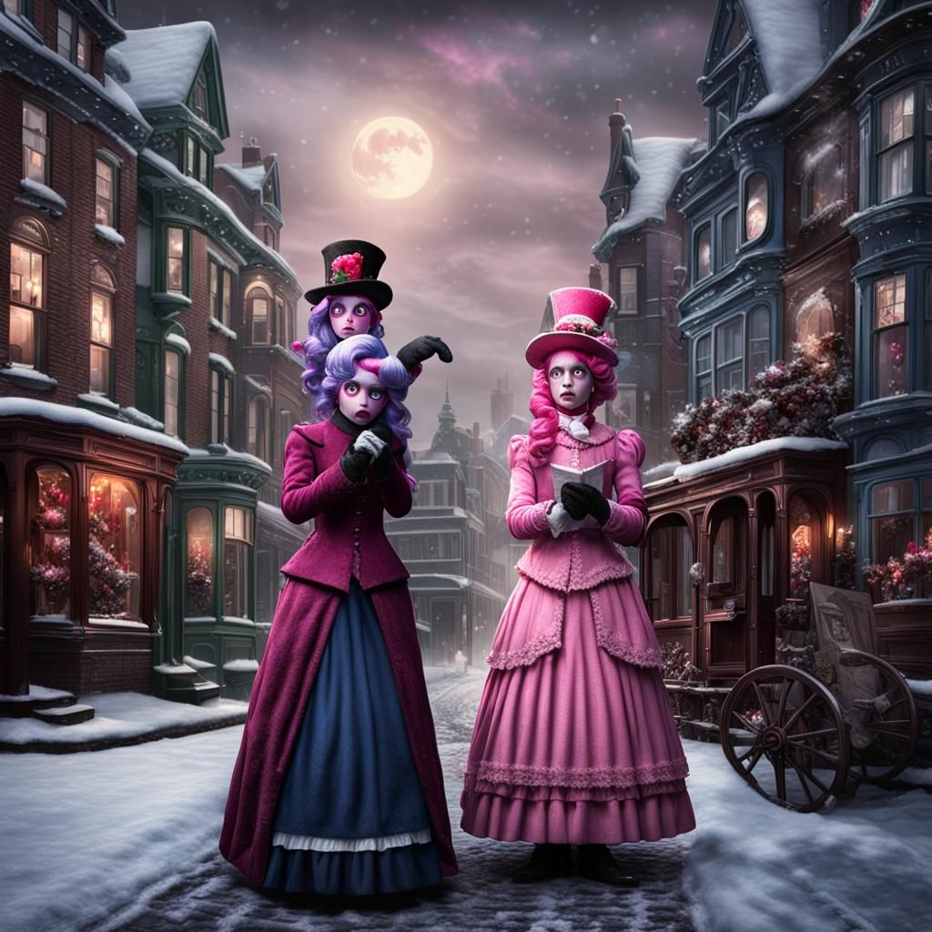 Zombie Victorian Carolers in Winter City