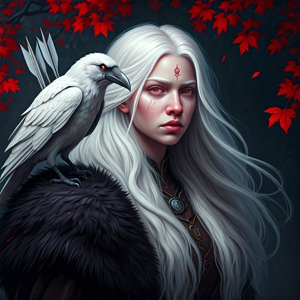 The Enigmatic Albino Huntress in a Fantastical Medieval Real...