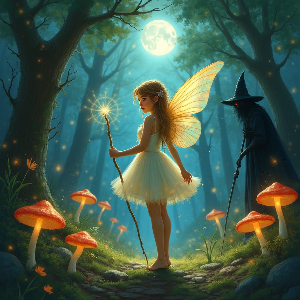 Brave Fairy Defends Magical Realm with Radiant Aura