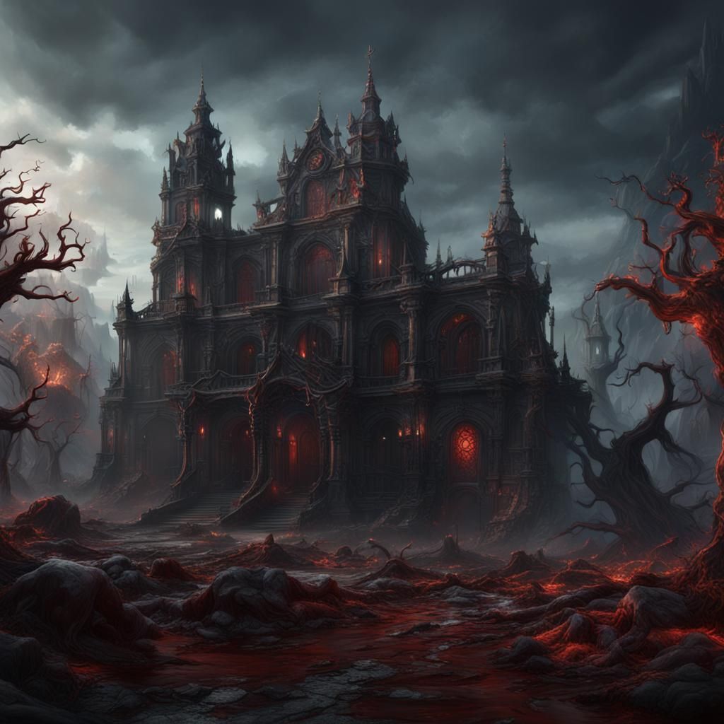 Dark Skeletal Figure in Detailed Matte Painting