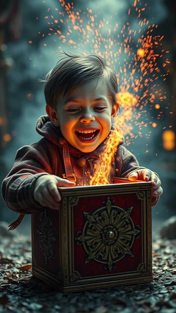 Jack-in-the-Box Explosion in Steampunk Style