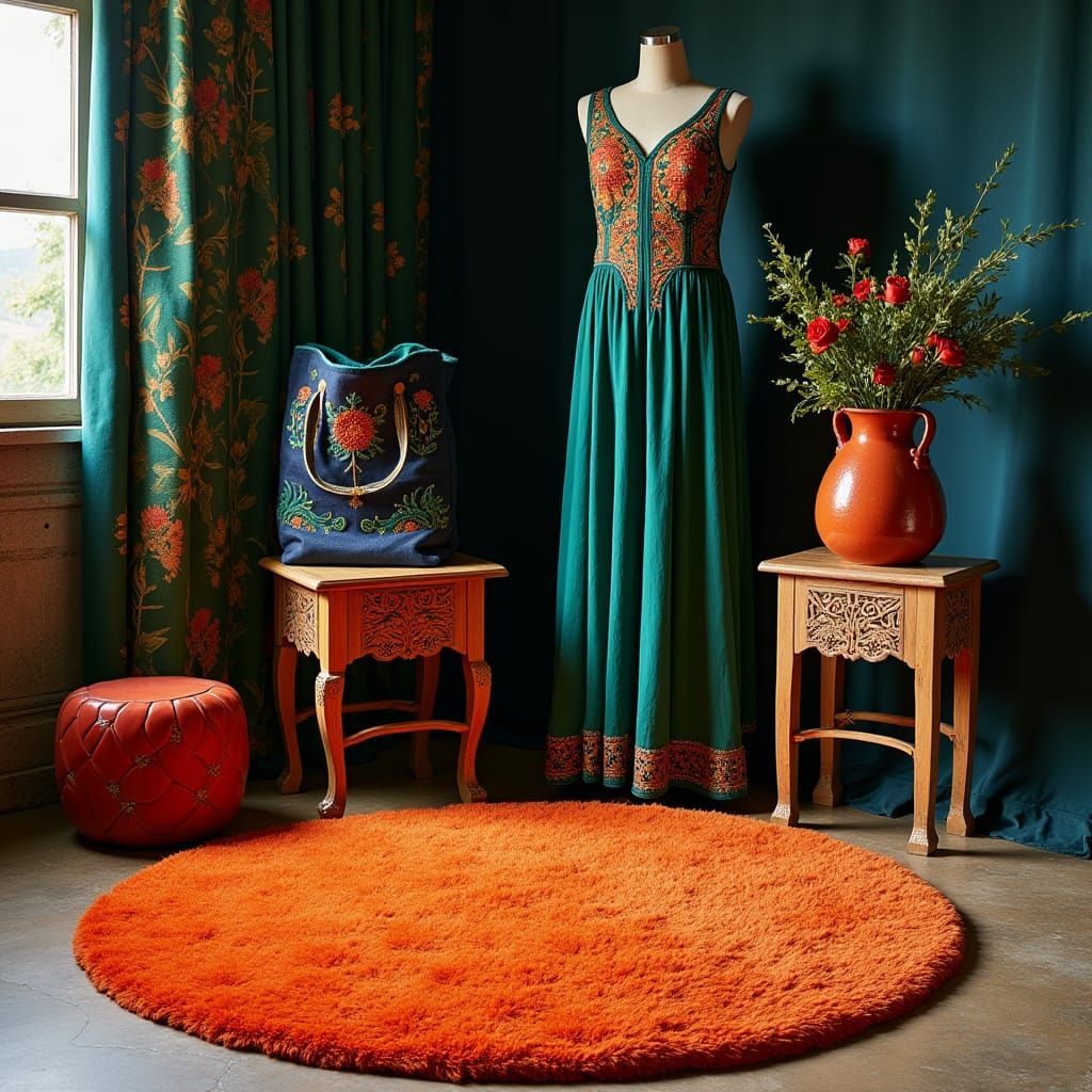 Vibrant Textile Oasis in Bohemian Style