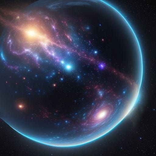 Impressionistic Planet in Swirling Nebulae